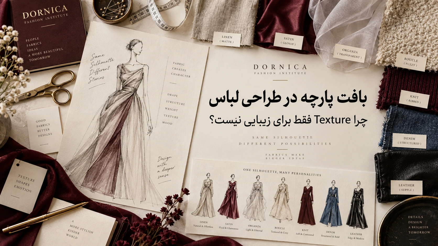 بافت پارچه در طراحی لباس؛ چرا Texture فقط برای زیبایی نیست؟